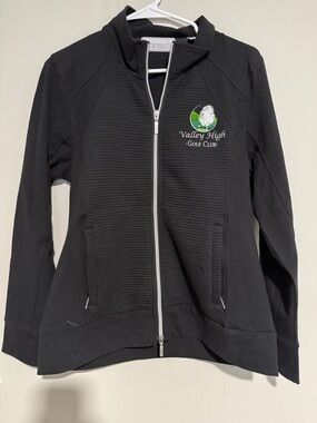 Valley High Golf Club Women's Black Zip Bomber Jacket